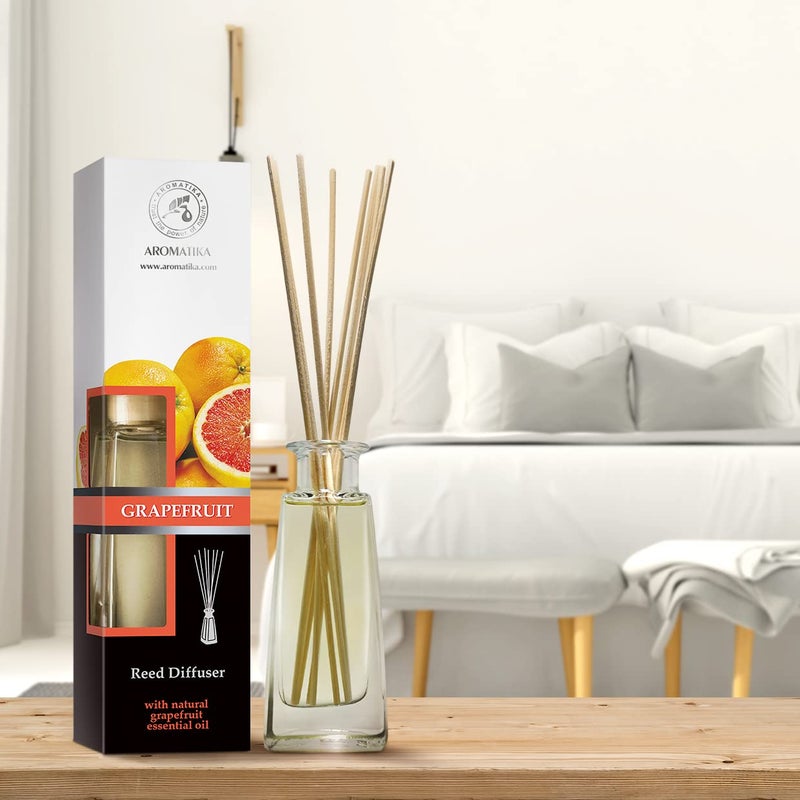 AROMATIKA Grapefruit Reed Diffuser with Grapefruit Oil, 100ml, 9 Piece Set, Scented Reed Diffuser, Long Lasting Aroma, Bamboo Sticks, Home, Office - Image 4